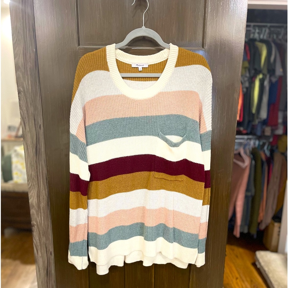 NWOT Madewell color block, striped oversize sweater